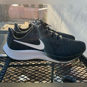 Nike Air.Zoom Pegasus Black Mesh Sneakers with White Swoosh